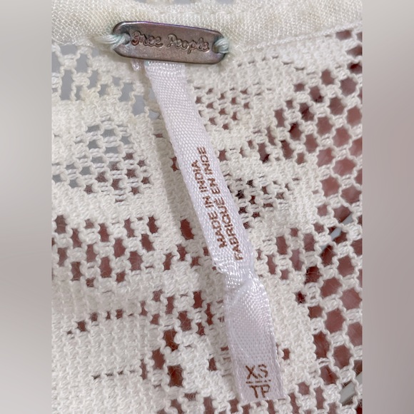 🌿 SOLD - Free People Off-White Embroidered Lace Light Heart Dress sz XS - Picture 7 of 9